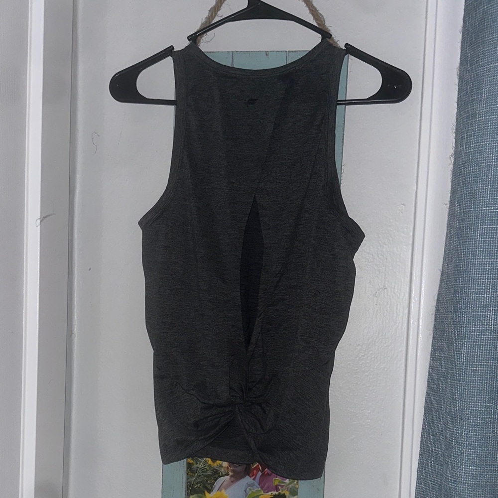 Fabletics Dark Gray Keyhole Tank Top